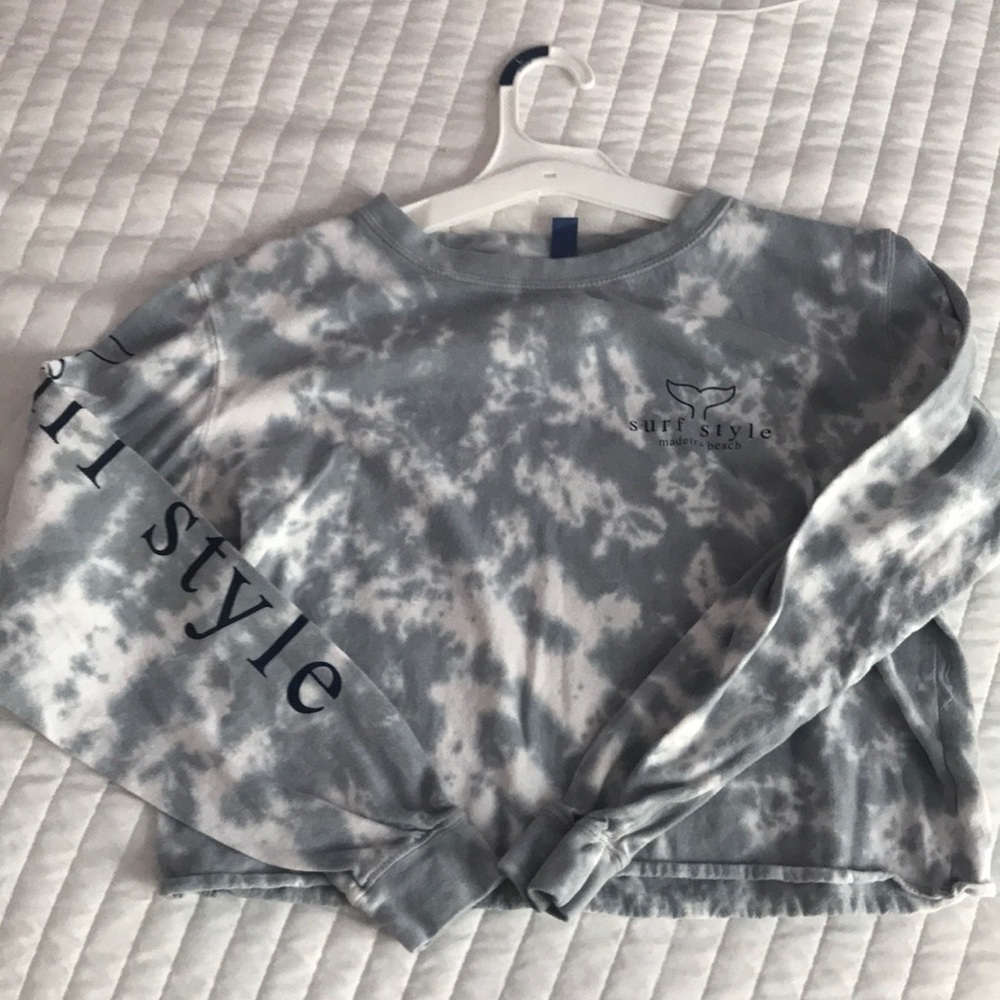 surf style long sleeve cropped shirt - size small